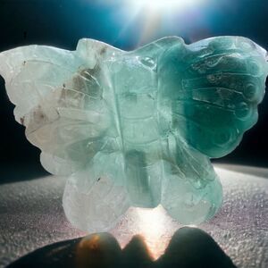 Green Banded ‎ Fluorite Crystal Butterfly
